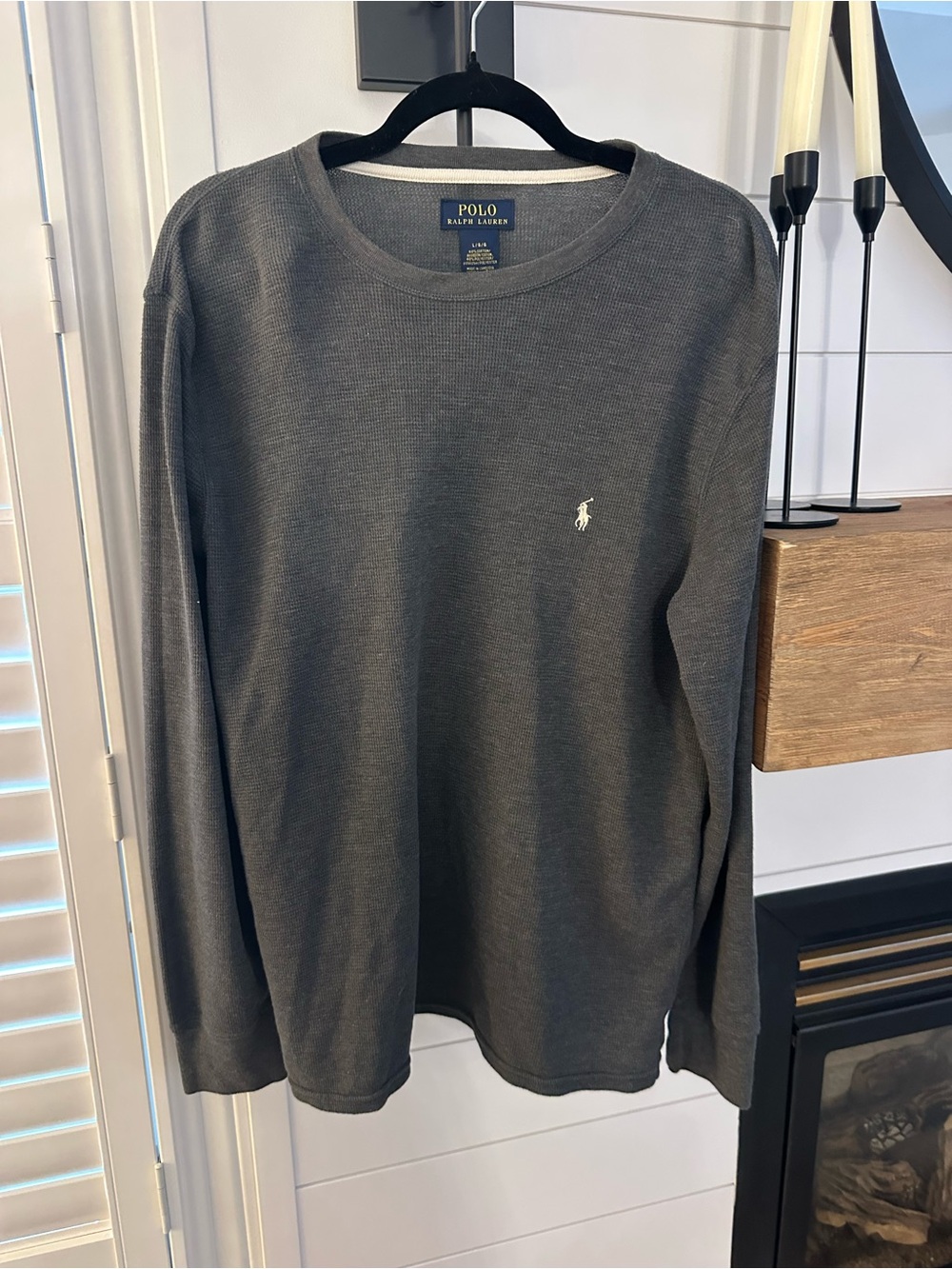 Polo by Ralph Lauren Charcoal Long-Sleeve Crewneck Sweater